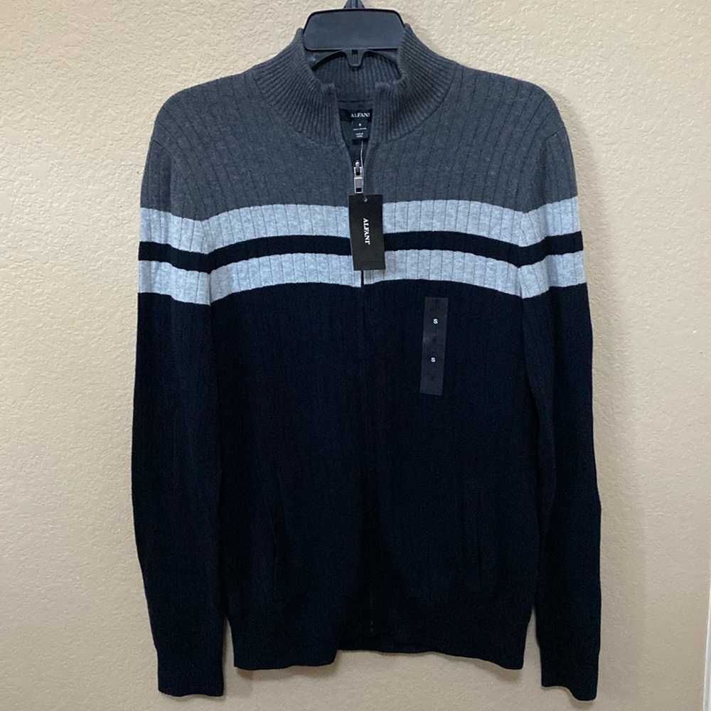 Alfani Mens Cardigan Zip Up Sweater Jacket B1  Size S